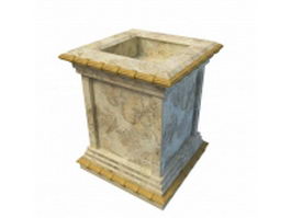 Antique tall square planter 3d preview