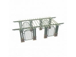 Trellis framed pergola 3d model preview