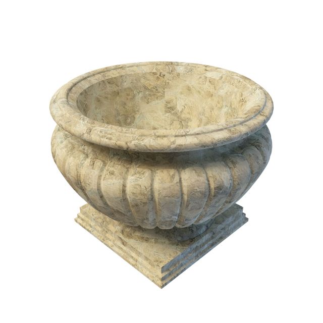 Antique stone planter 3d rendering