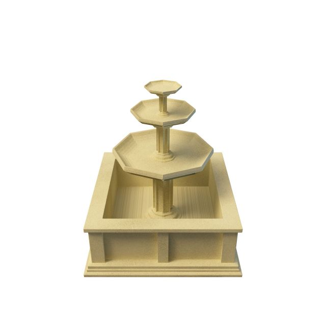 Square fountain‎ 3d rendering