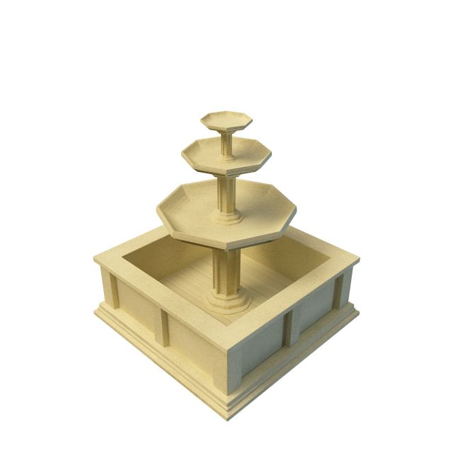 Square fountain‎ 3d rendering