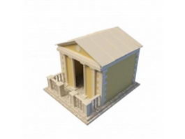 Brick summerhouse 3d model preview