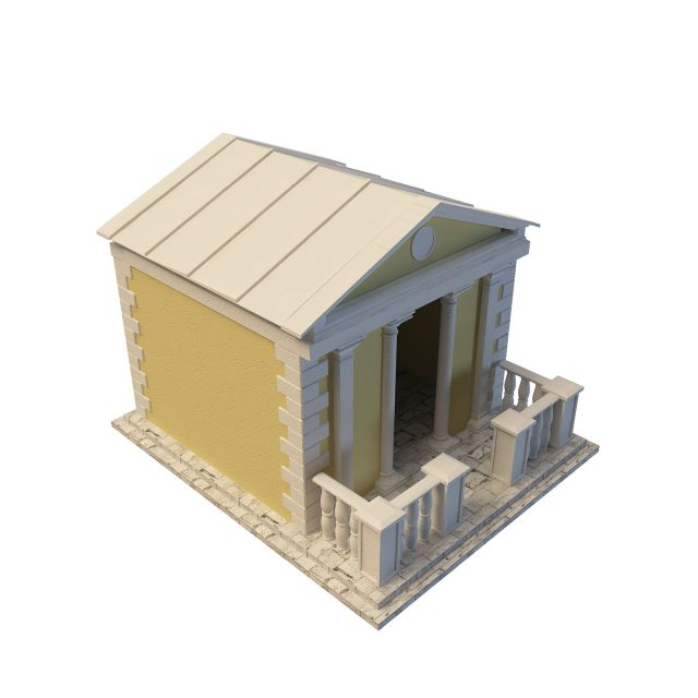 Brick summerhouse 3d rendering