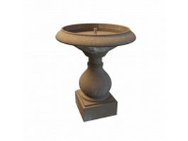 Pedestal marble fountain 3d model preview