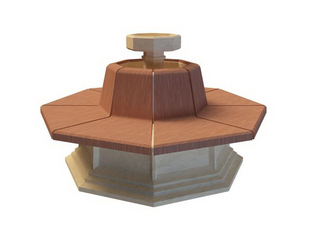 Octagon fountain 3d rendering