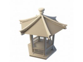 Chinese pavilion 3d model preview