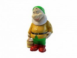 Garden gnome with bucket 3d preview