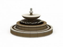 4 Tier water fountain 3d model preview