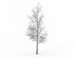 Winter birch tree 3d model preview