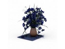 Cornflowers in vase 3d model preview