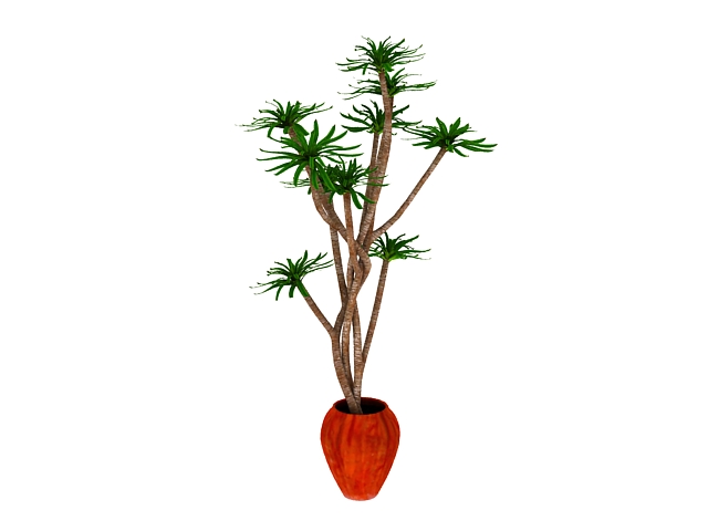 Potted trees for indoor 3d rendering
