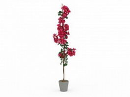 Tall potted flower 3d model preview