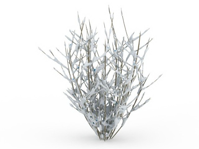 Winter shrub 3d rendering