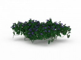 Purple flowering shrubs 3d model preview