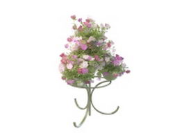 Outdoor tiered plant stand with planter 3d preview