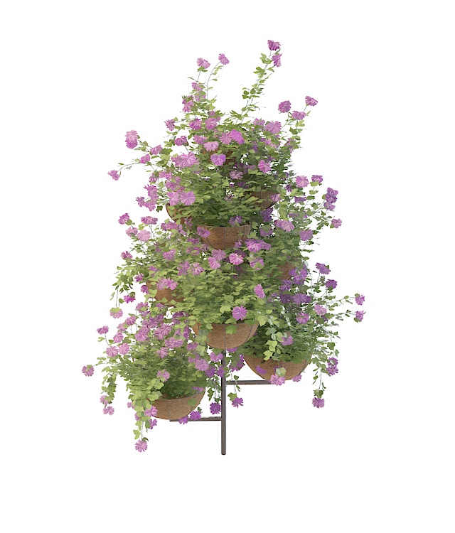 Tiered plant stand herb outdoor 3d rendering