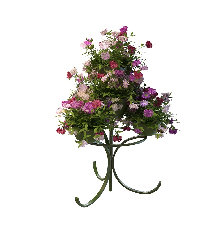 Flower planter stand 3d rendering