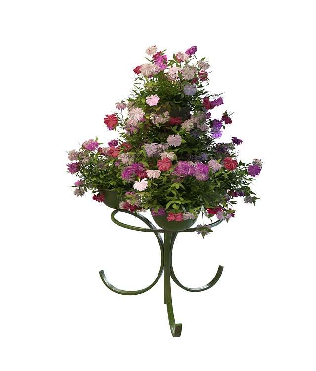 Flower planter stand 3d rendering