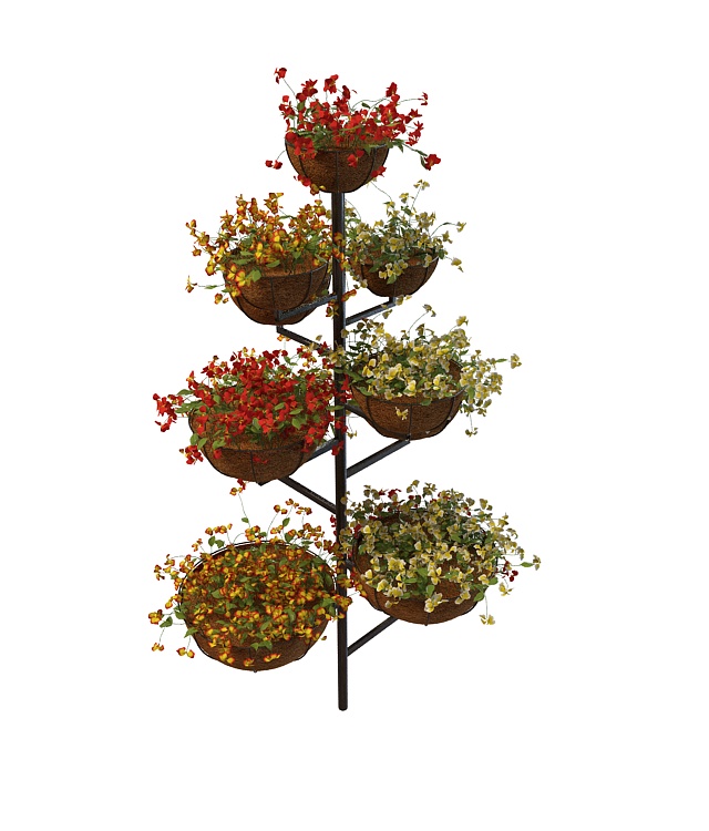 Tiered planter stand 3d rendering