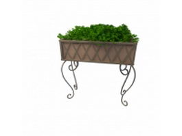 Wrought iron plant stand 3d model preview