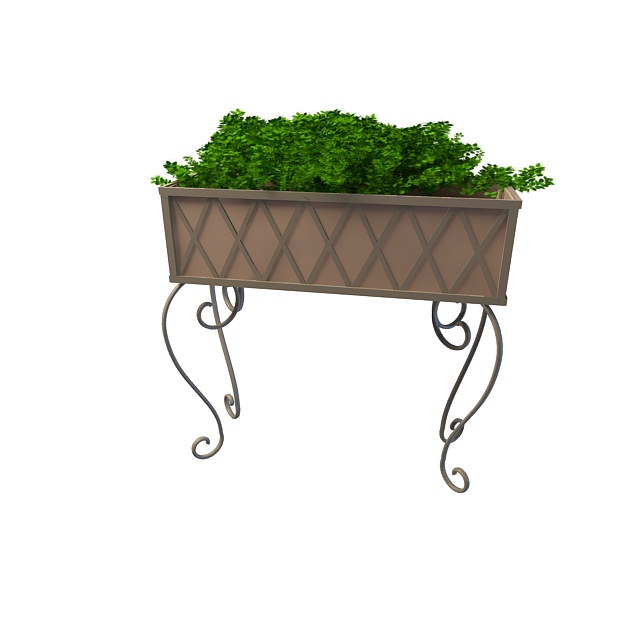 Wrought iron plant stand 3d rendering