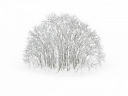 Snow covered shrubs 3d model preview