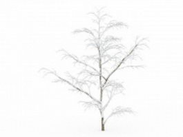 Winter snow tree 3d model preview