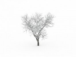 Snowy bare tree 3d model preview