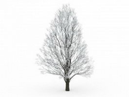 Tree covered with snow 3d model preview
