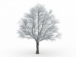 Snow falling on tree 3d model preview