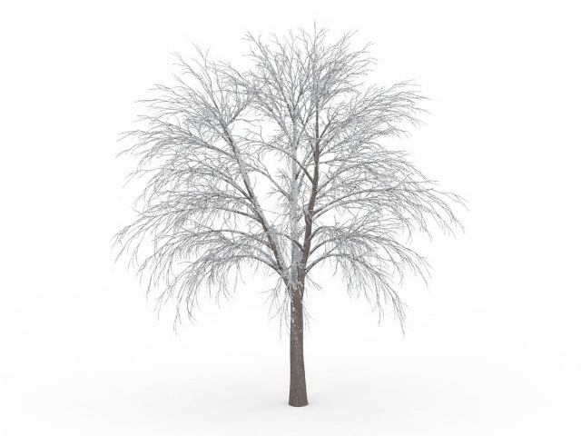 Beautiful iced tree 3d rendering