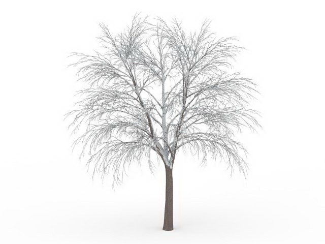 Beautiful iced tree 3d rendering