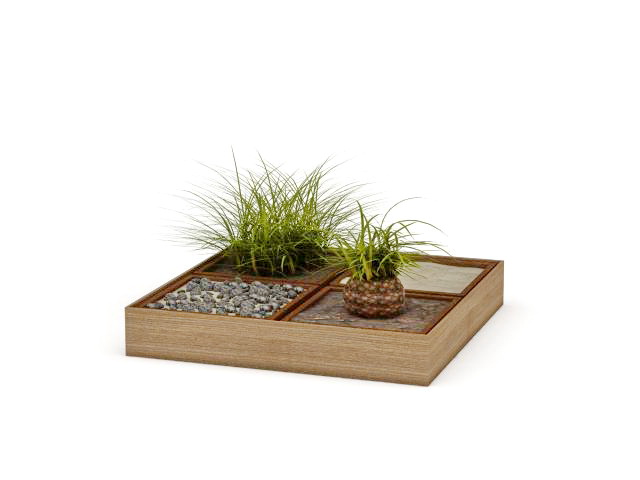 Garden planter box 3d rendering