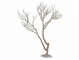 Dead and dry tree 3d model preview