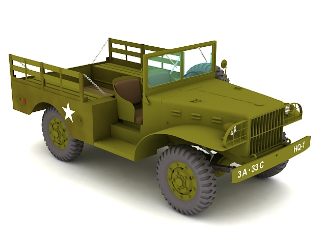 Dodge WC-51 light military truck 3d rendering