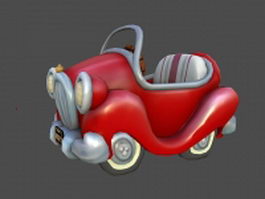 Red cartoon car 3d model preview