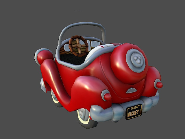 Red cartoon car 3d model 3ds max files free download - modeling 31622