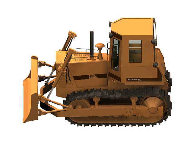 Heavy bulldozer 3d rendering