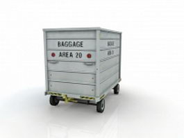 Airport baggage cart 3d preview