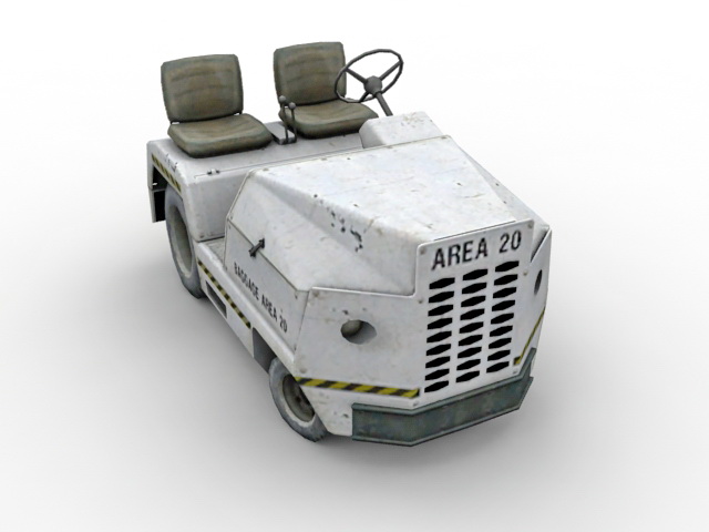 Airport baggage towing tractor 3d rendering