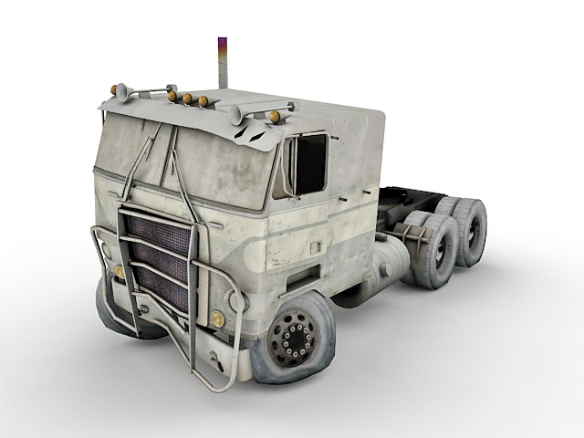 Wrecked truck 3d rendering