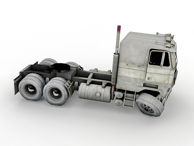 Wrecked truck 3d rendering