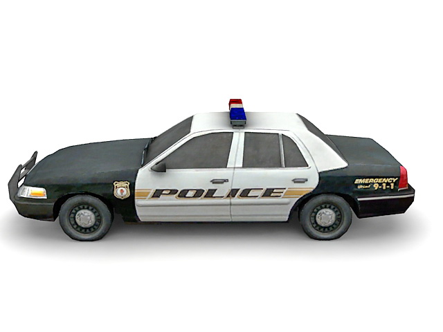 American police car 3d rendering