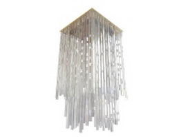 Square crystal chandelier 3d model preview