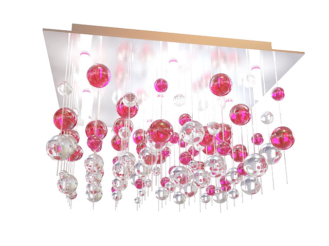 Crystal ball ceiling light 3d rendering