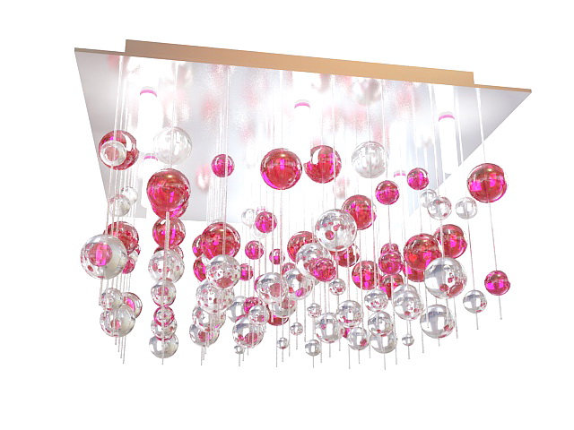 Crystal ball ceiling light 3d rendering