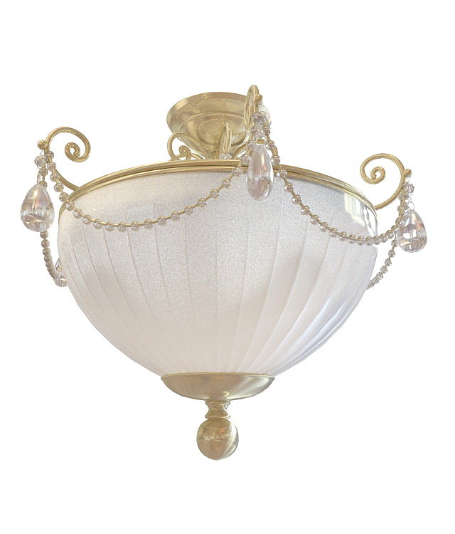 Neoclassical brass pendant light 3d rendering