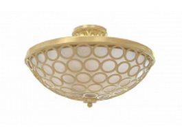 Neoclassical brass ceiling lighting 3d model preview
