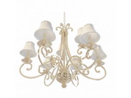 Modern neoclassical chandelier 3d model preview