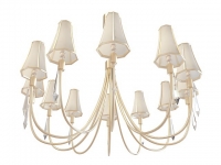 Brass chandelier with white shades 3d model preview